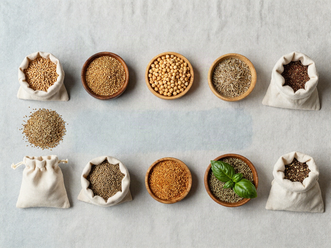 Field crop and herb seed with a sowing calendar
